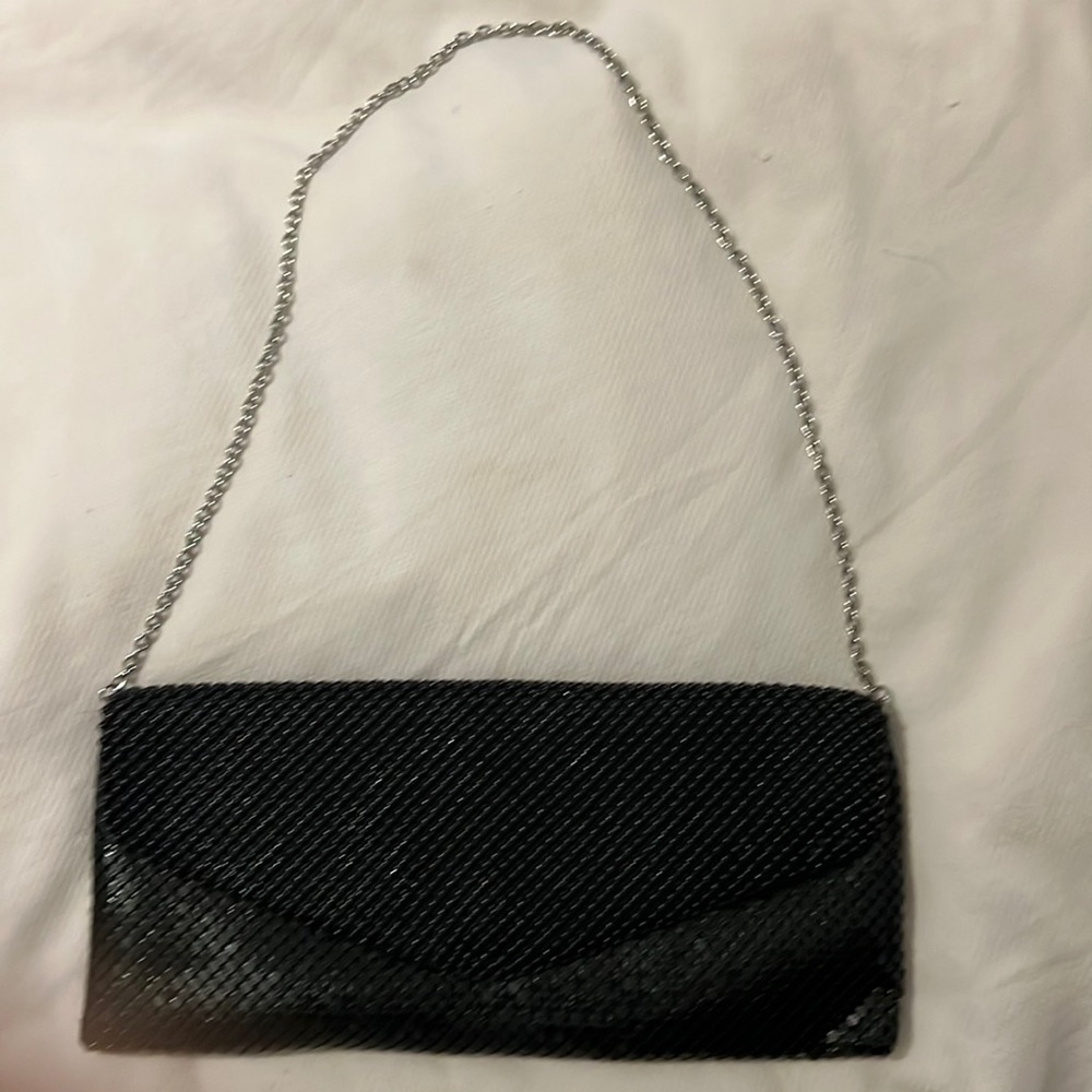 NWOT Black beaded cocktail evening clutch bag